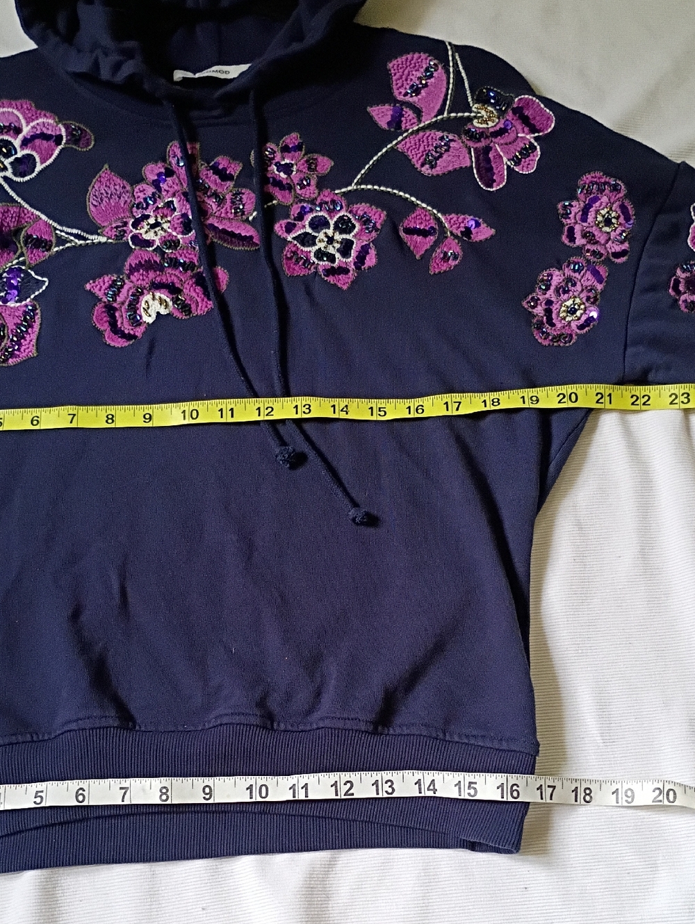 ProMod Embroidered Floral Hooded Sweatshirt - Picture 7 of 8